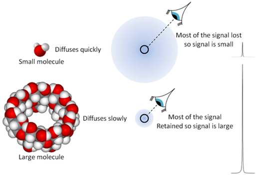 attenuation of signal due to the combination of diffusion and gradient pulses